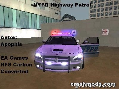 NYPD Dodge Charger HWP – Police Car with LED Lights GTA San Andreas mod screenshot