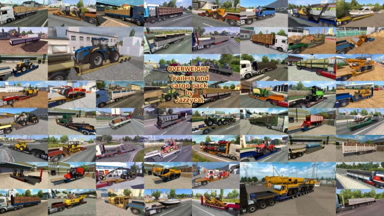 Overweight Trailers and Cargo Pack – 53 Heavy Haul Trailers Euro Truck Simulator 2 mod screenshot