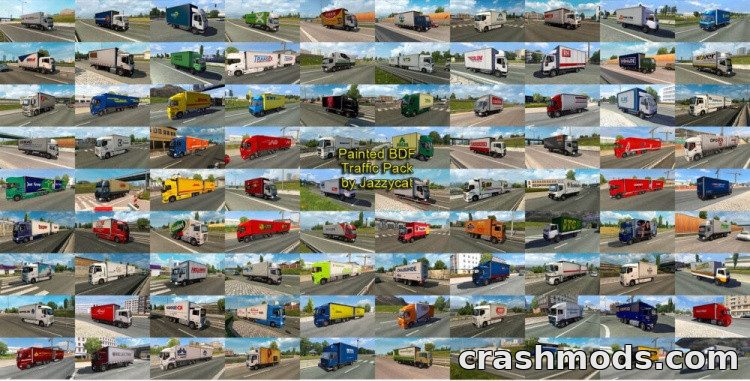 Painted BDF Traffic Pack – Over 650 BDF Trucks with 1200 Skins Euro Truck Simulator 2 mod screenshot