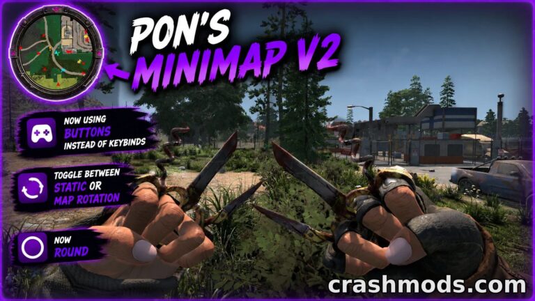 Pon’s MiniMap – Customizable In-Game Minimap 7 Days to Die mod screenshot