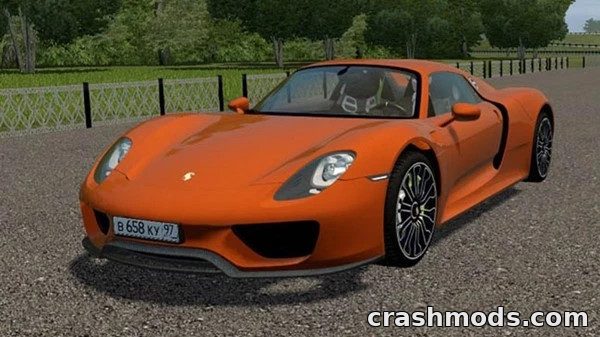 Porsche 918 Spyder 2014 – 340 km/h Sports Car with 7 Extras City Car Driving mod screenshot