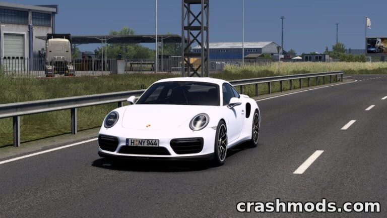 Porsche 991.2 911 Turbo S 2016 – Sports Car with Beacons Euro Truck Simulator 2 mod screenshot