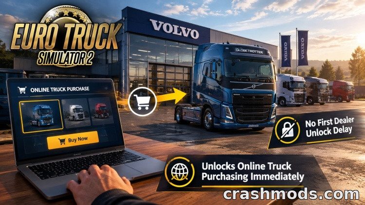 Quick Travel Unlock – Instant Online Truck Purchasing Euro Truck Simulator 2 mod screenshot