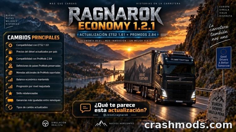 Ragnarok Economy – Rebalanced Jobs and Fuel Prices for ProMods Euro Truck Simulator 2 mod screenshot