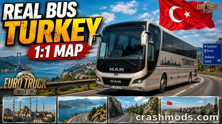 Real Bus Turkey – Full Scale Bursa to İnegöl Bus Map Euro Truck Simulator 2 mod screenshot