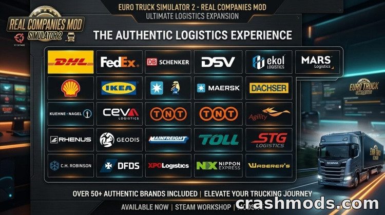 Real Companies and Cargo Logistics – 2D UI Logos Euro Truck Simulator 2 mod screenshot