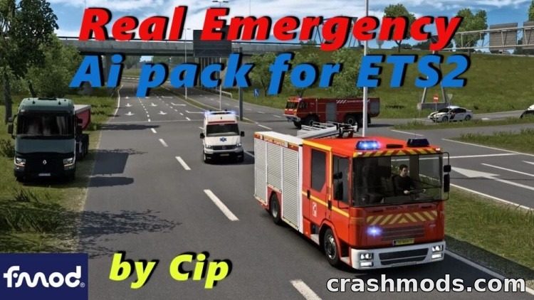 Real Emergency AI Pack Base Edition – On-Duty Police Traffic Euro Truck Simulator 2 mod screenshot