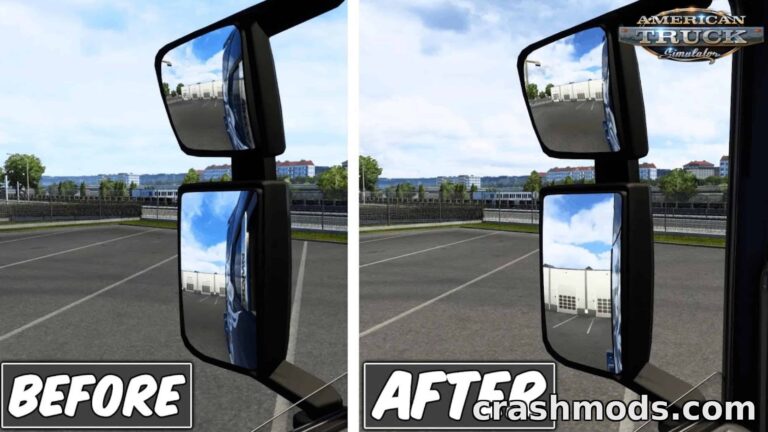 Realistic Mirror FOV – Authentic Truck Mirrors American Truck Simulator mod screenshot