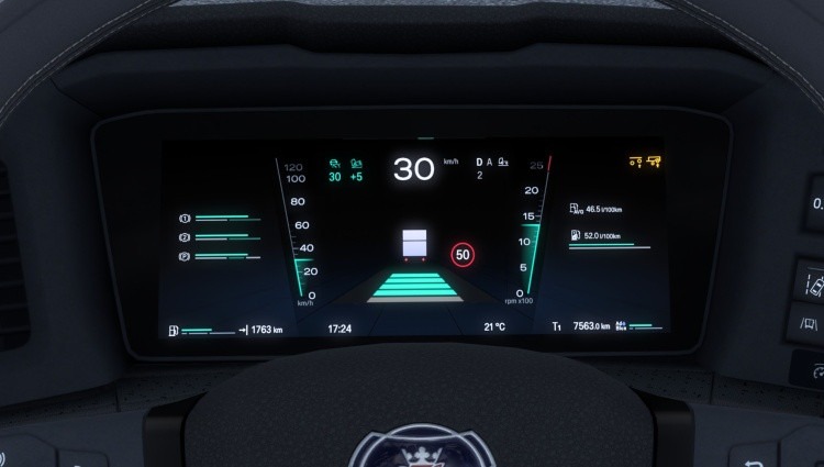 Realistic Scania SmartDash – Extra Dashboard Pages and Icons Euro Truck Simulator 2 mod screenshot
