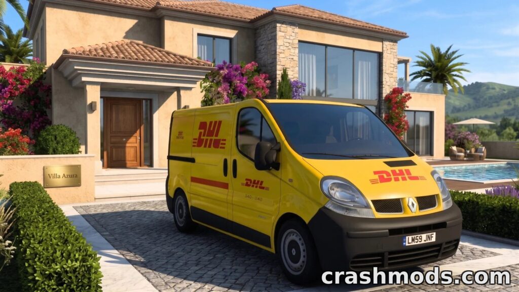 Renault Trafic 2013 – Detailed Van with Interior Lights American Truck Simulator mod screenshot
