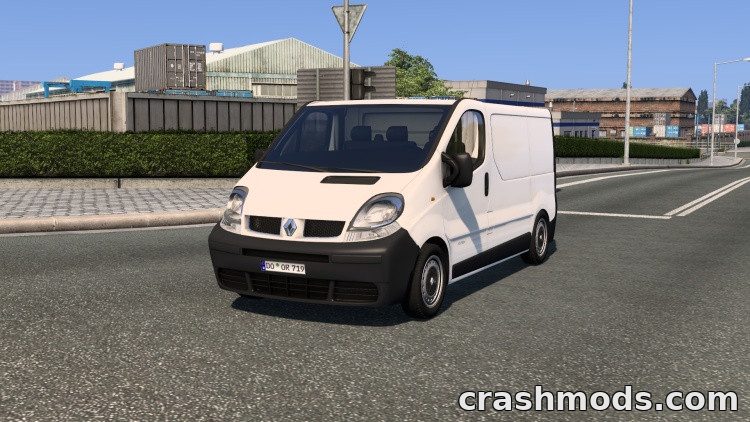 Renault Trafic 2013 – Rebuilt Van with Interior Lights Euro Truck Simulator 2 mod screenshot