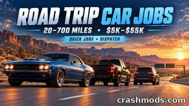 Road Trip Car Jobs – Long-Distance Pay Overhaul American Truck Simulator mod screenshot