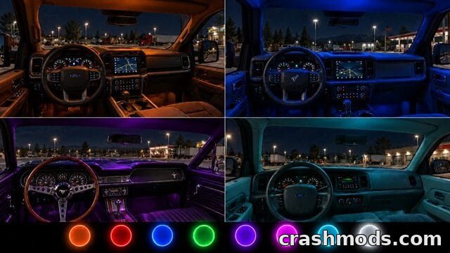 Road Trip Ford Cabin Lights – Interior Lighting Pack American Truck Simulator mod screenshot