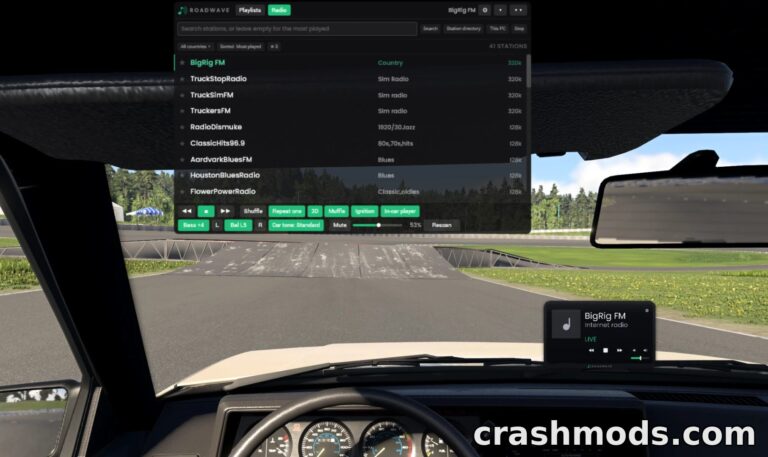 Roadwave – In-Car Music Player with 3D Positional Audio BeamNG.drive mod screenshot