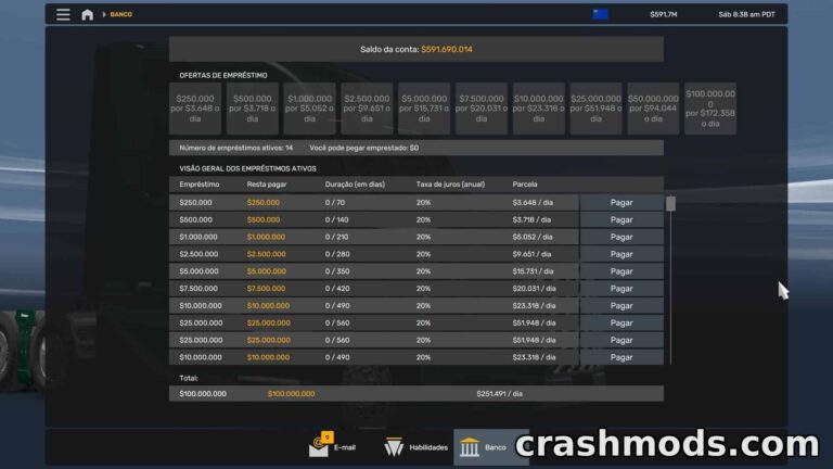 RODONITCHO Bank – In-Game Loan System American Truck Simulator mod screenshot