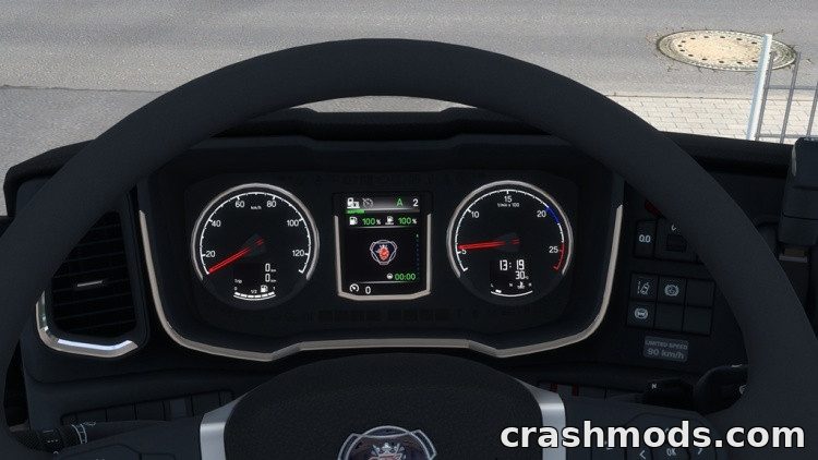Scania Next Generation Improved Dashboard – New Gauges and Icons Euro Truck Simulator 2 mod screenshot