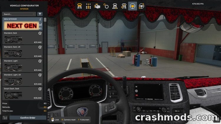 Scania S/R Next Generation Interior – Full Cabin with Own Slots Euro Truck Simulator 2 mod screenshot