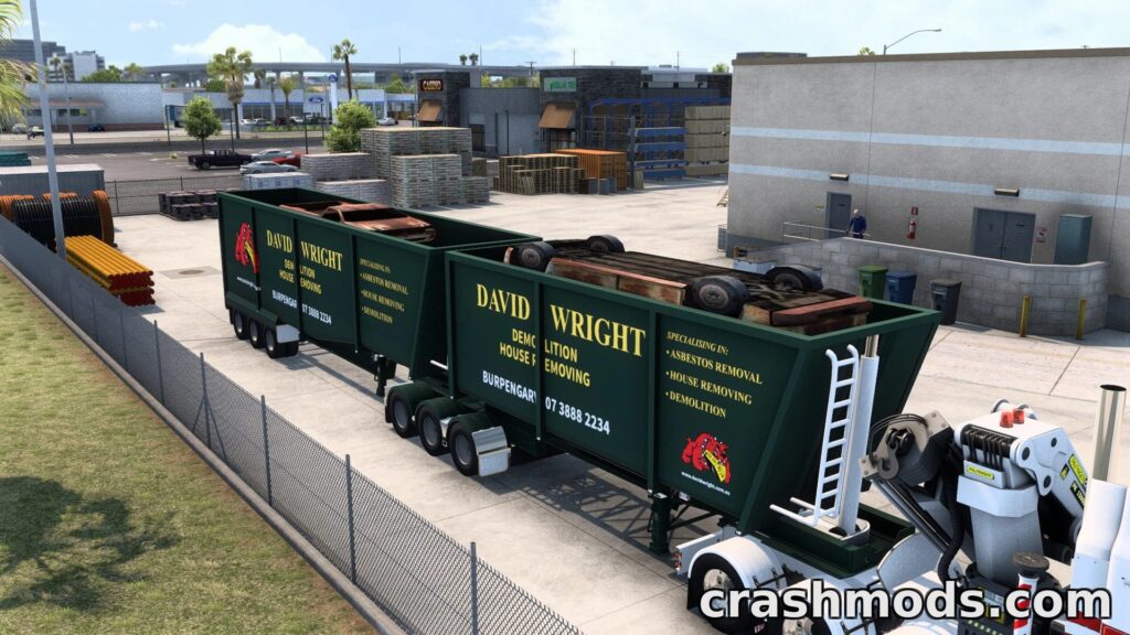 Scrap Bins – Multi-Trailer Scrap Transport Addon American Truck Simulator mod screenshot
