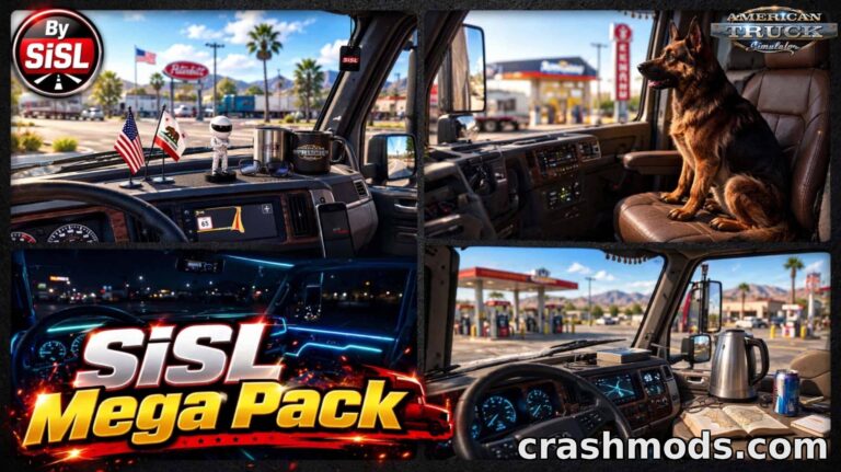 SiSL’s Mega Pack – Cabin Accessory Collection American Truck Simulator mod screenshot