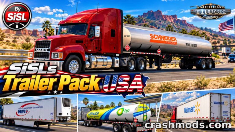 SiSL’s Trailer Pack USA – Realistic AI Traffic Skins American Truck Simulator mod screenshot
