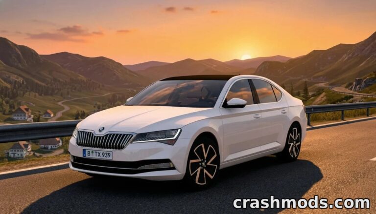 Skoda Superb 2023 – High Quality Car Addon American Truck Simulator mod screenshot