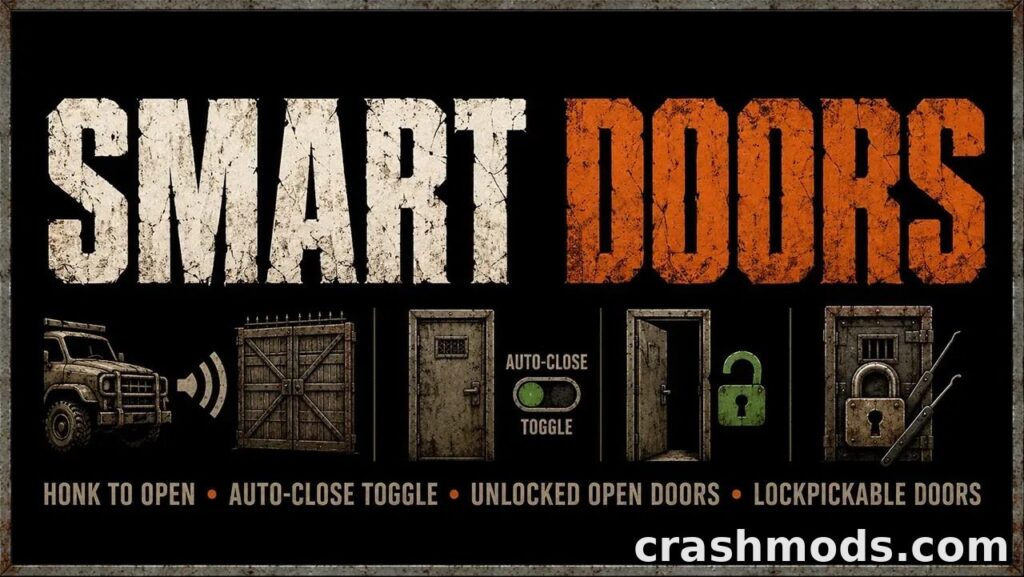 Smart Doors – Configurable Auto-Close & Lockpicking 7 Days to Die mod screenshot