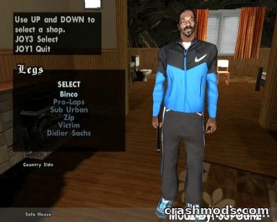 Snoop Dogg’s Blue Nike Track Suit – Urban Style Outfit Pack GTA San Andreas mod screenshot