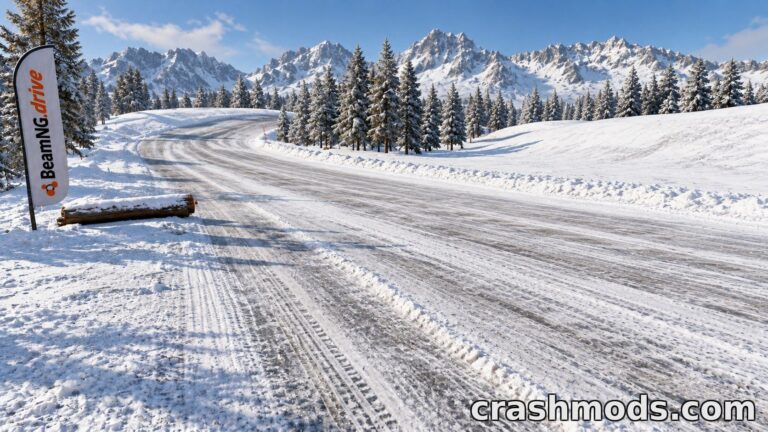 Snowtrax – Snow Racing Circuits and Off-Road Tracks Map BeamNG.drive mod screenshot
