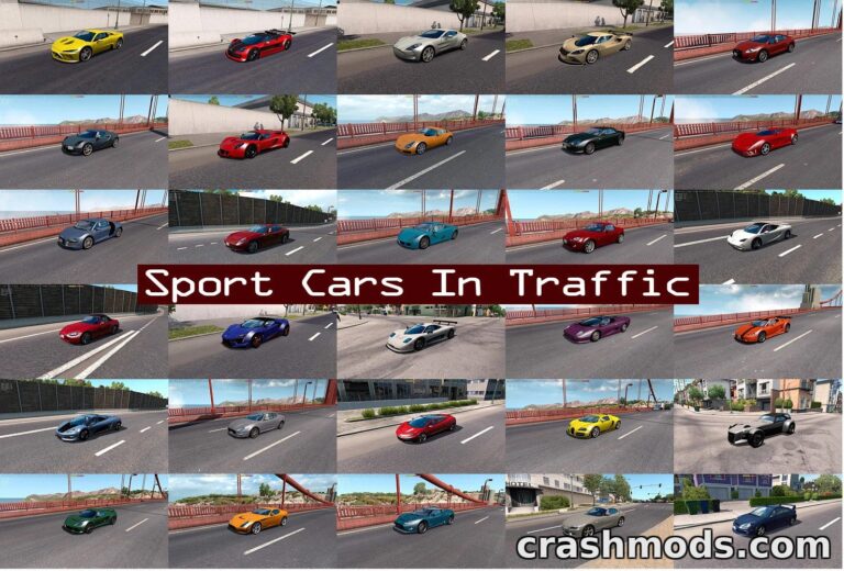 Sport Cars AI Traffic Pack – Add Exotic Cars to Your Highways American Truck Simulator mod screenshot