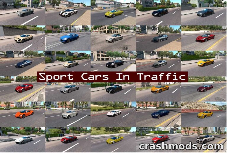 Sport Cars Traffic Pack – 258 Exotic Vehicles American Truck Simulator mod screenshot