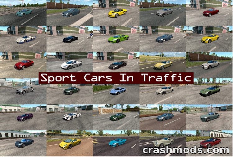 Sport Cars Traffic Pack – 261 Sports and Super Cars in Traffic Euro Truck Simulator 2 mod screenshot
