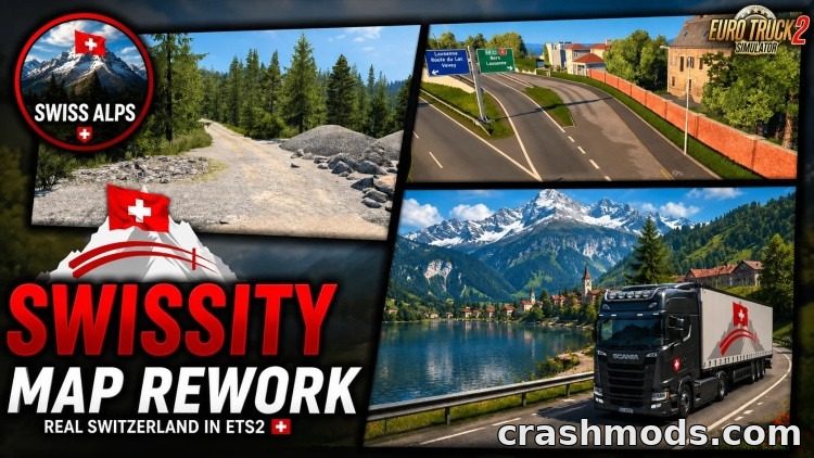 Swissity – Expanded Switzerland with Lugano and Melide Euro Truck Simulator 2 mod screenshot