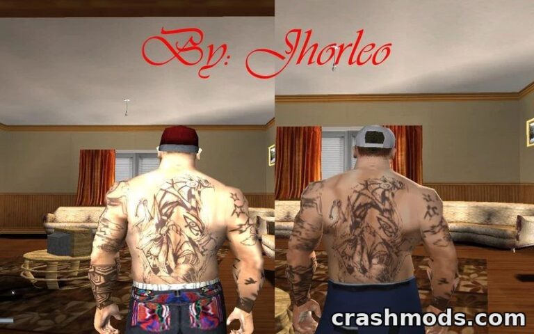 Tattoo Pack for CJ – Detailed Skin Collection GTA San Andreas mod screenshot
