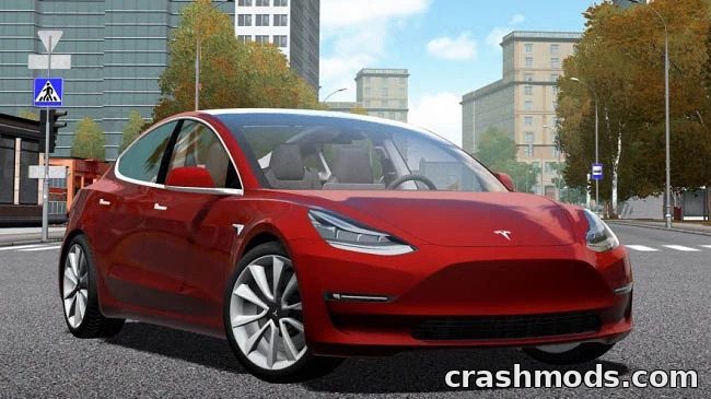 Tesla Model 3 2018 – Realistic Electric Sedan for 1.59 City Car Driving mod screenshot