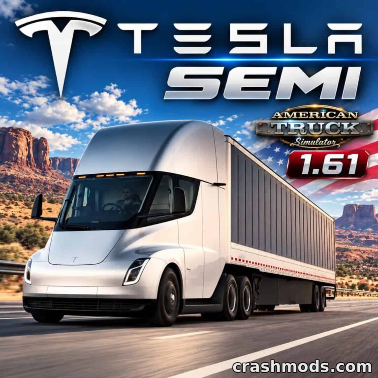 Tesla Semi Truck 2019 & Trailer – Electric Hauler Pack American Truck Simulator mod screenshot