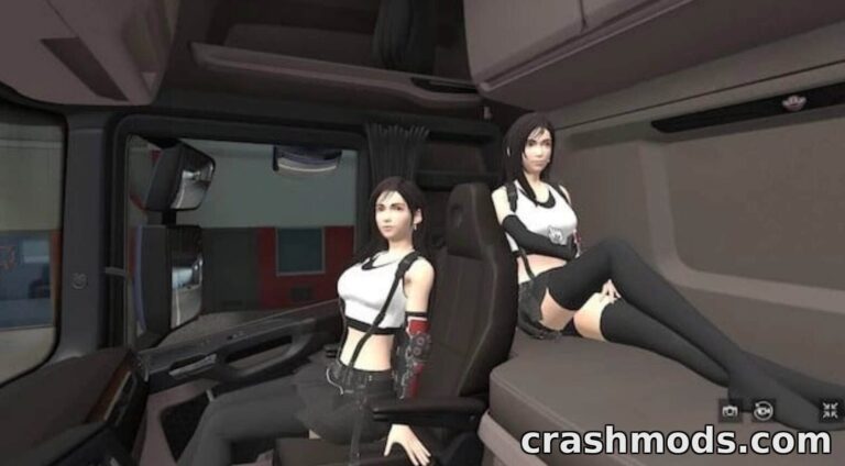 Tifa Lockhart Passenger – Cascadia & Ford DLC Add-on American Truck Simulator mod screenshot