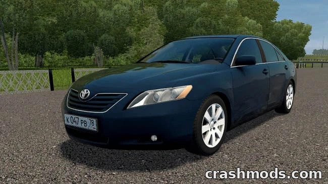 Realistic Toyota Camry 3.5 mod showcased in City Car Driving, featuring detailed exterior and sleek design.