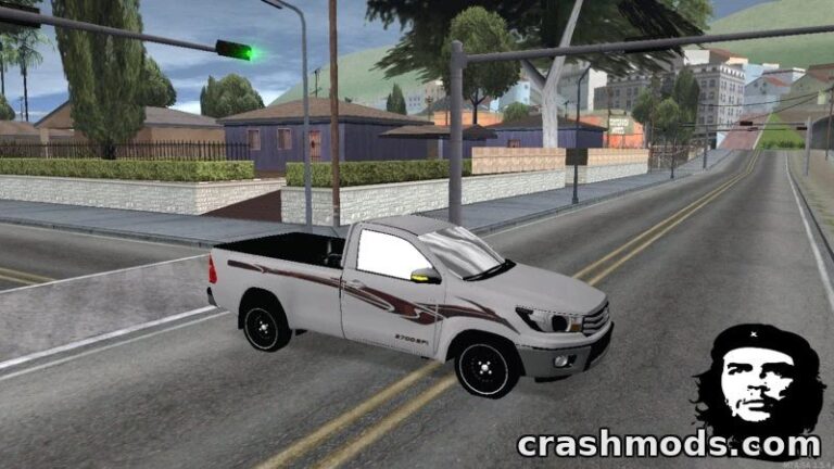 A realistic Toyota HLY SUV navigates a city street in GTA San Andreas, showcasing enhanced graphics and detail.
