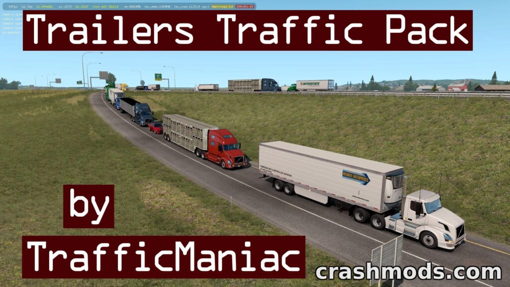 Trailers Traffic Pack – Expanded Realistic AI Trailer Variety American Truck Simulator mod screenshot