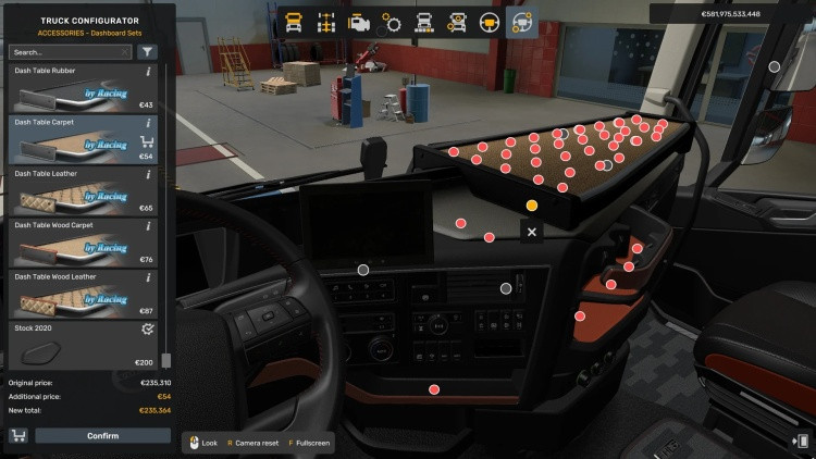 Truck Tables Pack – Interior Tables for 19 Truck Models Euro Truck Simulator 2 mod screenshot