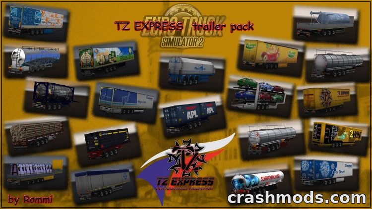 TZ Express Trailers Pack – 22 European Trailers with Skins Euro Truck Simulator 2 mod screenshot