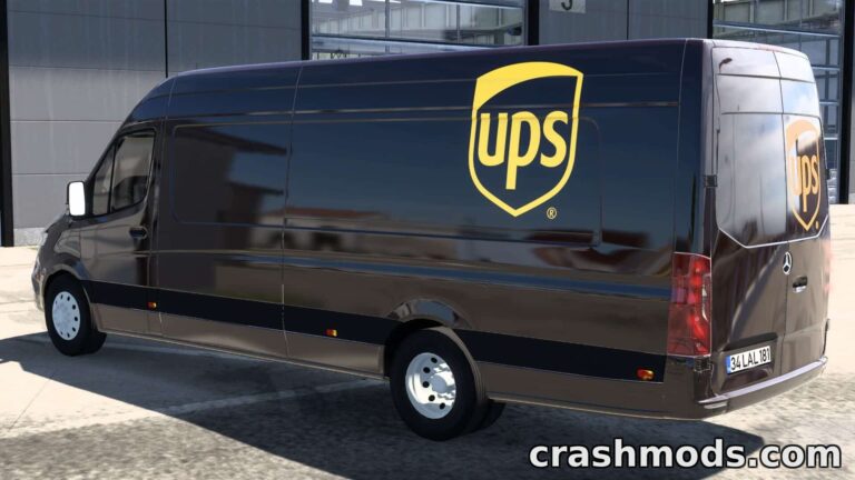 UPS Mercedes-Benz Sprinter – Delivery Van Skin American Truck Simulator mod screenshot