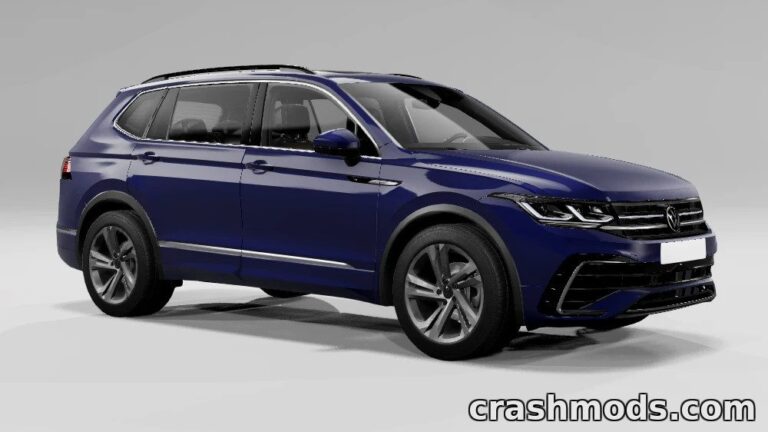 Detailed 2022 Volkswagen Tiguan model showcased in BeamNG.drive, highlighting its sleek design and realistic features.