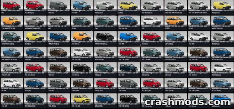 Volkswagen Transporter T6 – Detailed Passenger and Van Pack BeamNG.drive mod screenshot