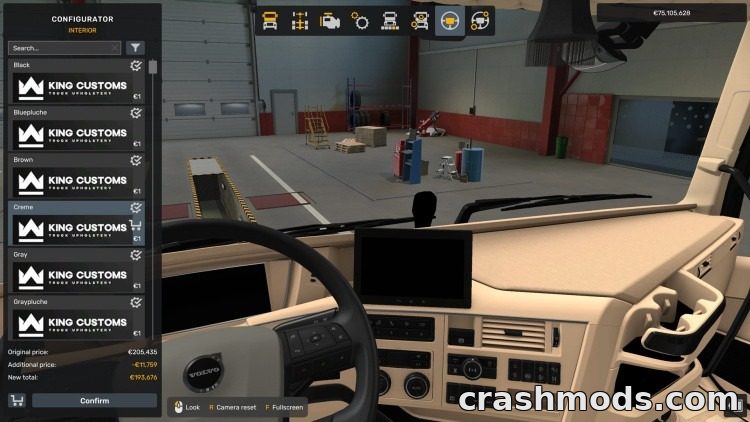 Volvo FH6 Custom Interior – Eight Seat and Trim Styles – screenshot 3