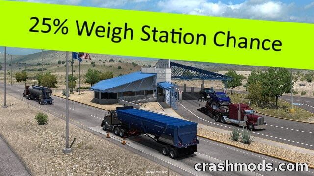 Weighstation Chance Adjuster – 25% Pull-In Rate American Truck Simulator mod screenshot