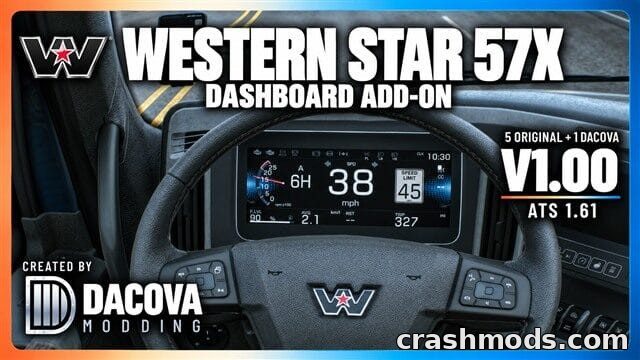 Western Star 57X Dashboard Add-on – Extra Instrument Page American Truck Simulator mod screenshot