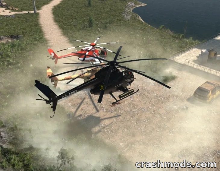 Witos MH6 – Light Tactical Helicopter 7 Days to Die mod screenshot