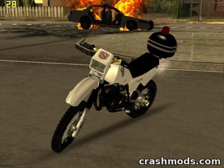 Yamaha DT180 Police Paraguay – Realistic Police Bike Addition GTA San Andreas mod screenshot