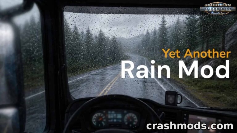 Yet Another Rain – Realistic Rain Visuals Overhaul American Truck Simulator mod screenshot